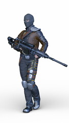Fototapeta premium 覆面をした兵士 3DCGレンダリング