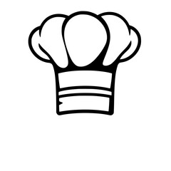Bold Black & White Chef's Hat Icon