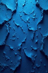 Obraz premium Abstract blue textured surface, deep crevices and subtle highlights, illustration, photo, element