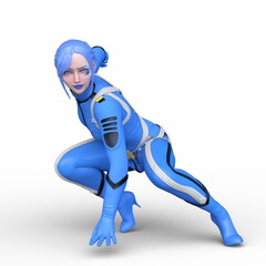 サイバーウーマン　3DCGレンダリング