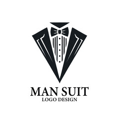 Man Suit Vector Logo Design