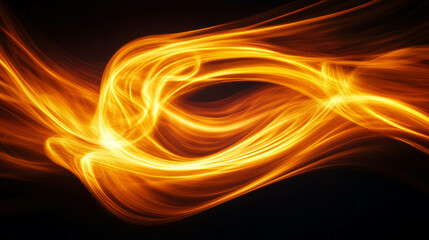 Radiant swirling gold light with vibrant energy and abstract design