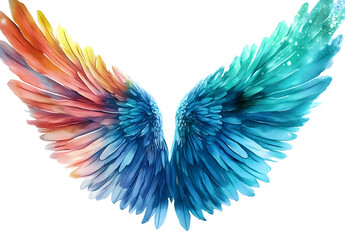 Obraz premium Beautiful magic watercolor wings, symbol of freedom