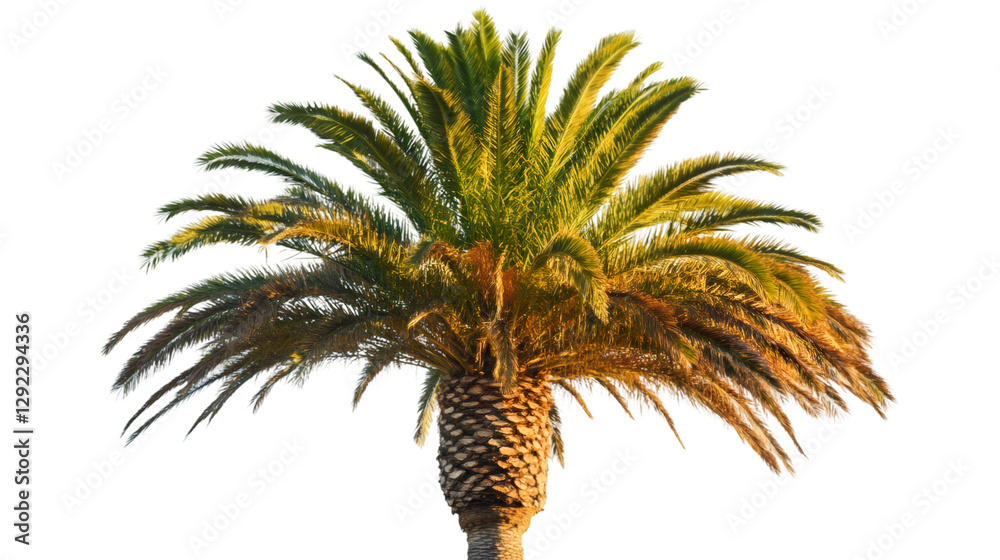 Aufkleber verdant palm fronds swaying dynamically, backlit against transparent backdrop