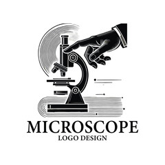 Microscope Vector Logo Design