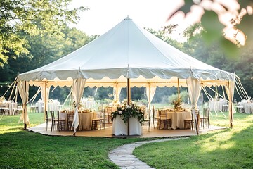 Outdoor wedding tent reception