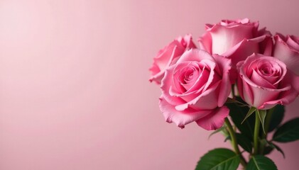 Fototapeta premium Stunning pink rose arrangement with a charming gift, bouquet, gift box flowers