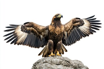 Fototapeta premium Golden Eagle Perched, Wings Spread