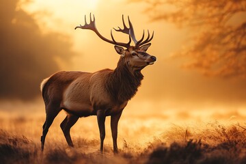 deer at sunset