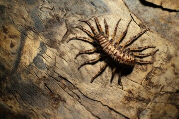 Obraz premium Insect on Wood Plank Texture