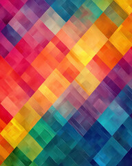 A Rainbow colored geometric patterns merging together seamlessly, creating vibrant and inclusive theme with ample copy space