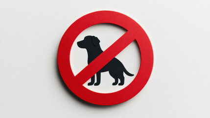 No pets allowed sign featuring dog silhouette