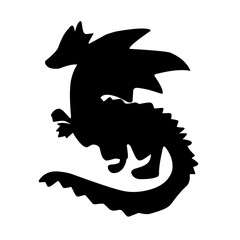 Silhouette Dragon Icon vector
