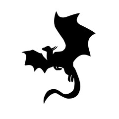 Silhouette Dragon Icon vector