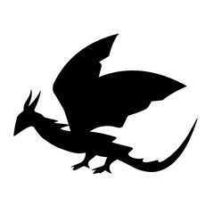 Silhouette Dragon Icon vector