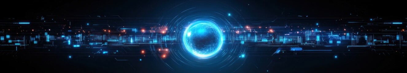 Obraz premium Futuristic Digital Landscape Illustration Abstract Engineering Technology Design Circuit Board