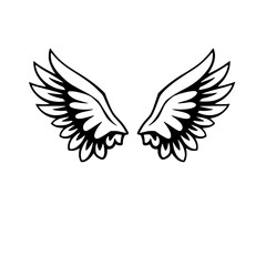 Vector illustration of two black wings.
