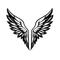 Fototapeta premium Elegant Black and White Symmetry: Depicting the Symbolic Essence of Wings, Representing Freedom and Grace.