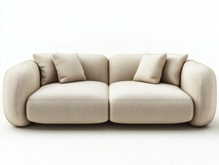 Fototapeta premium 3D Render of a Beige Fabric Sofa 
