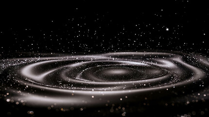 Mysterious floating sand swirling in dark vortex for design projects