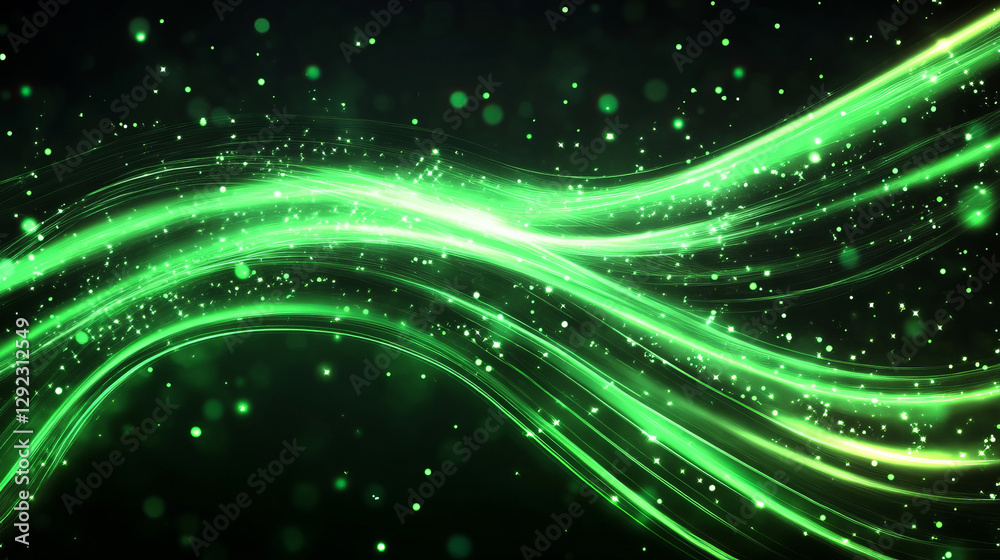 Poster abstract neon light lines with sparkles isolated on transparent background. vector realistic set of 