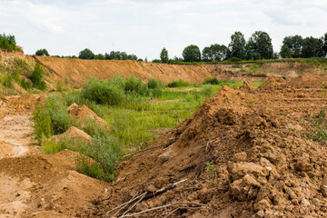 Bulk of overburden at a sand quarry