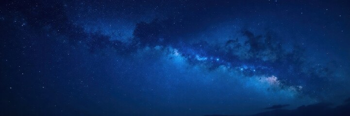 Naklejka premium Dark blue night sky, countless glittering stars , ethereal, awe, dark