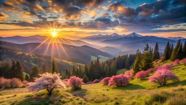 Majestic Sunrise Mountain Landscape