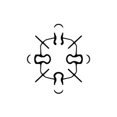 Symbolic Representation of Connectedness: A Puzzle of Simplicity. A centered black and white image of a minimalist symmetrical design.