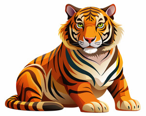 vector of photorealistic sculpture of a tiger, white background