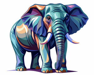 Obraz premium vector of photorealistic sculpture of a elephant, white background