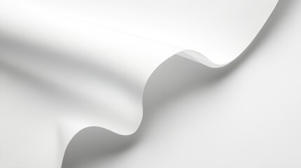 Abstract White Paper Wave on Plain Background