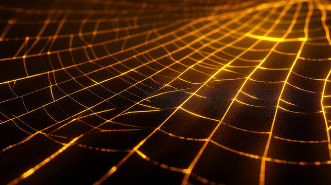 Golden spiderweb background with intricate patterns for elegant design