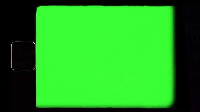 Green screen Old TV frame effect . High quality 4k footage