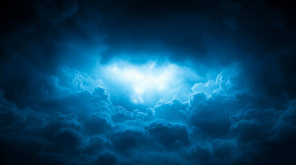 Ethereal heavenly light breaking through clouds for dreamy and hopeful design concepts