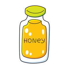 Honey jar isolated vector illustration