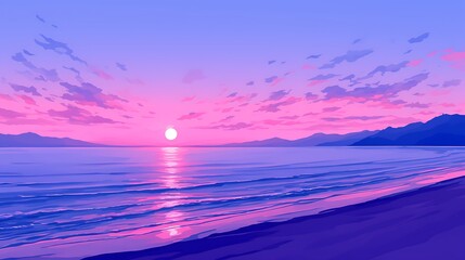 Fototapeta premium Pastel Sunset Beach Seascape