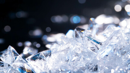 Radiant light reflections on ice crystal surface