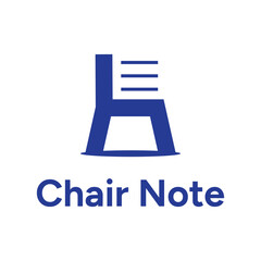 chair note flat minimalist logo design