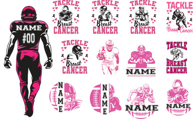 Breast cancer mega bundle, tackle breast cancer, cancer fight, wear pink, Hope, race, pink out dalmatian dots, support squad, tackle breast cancer, cancer fight, wear pink, Cancer awareness, football