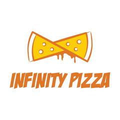 infinity pizza restaurant flat minimalist logo design