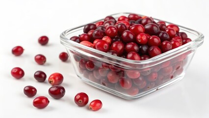 Cranberries in Glass Bowl