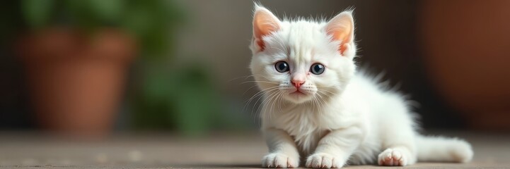 Adorable white-pawed kitten, photorealistic style, soft, kitten