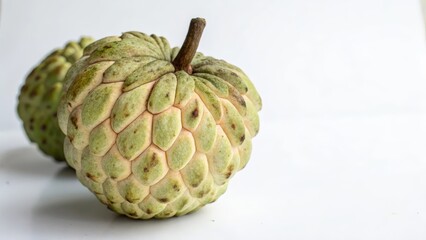 Obraz premium Two Custard Apples on White Background