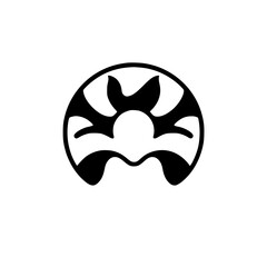 Abstract geometric design of a stylized symbol with a minimalist and simplistic visual style.