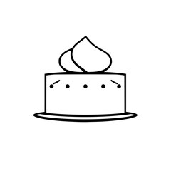 Simple Cake with a face on a white background.