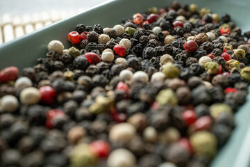 black pepper on a green background