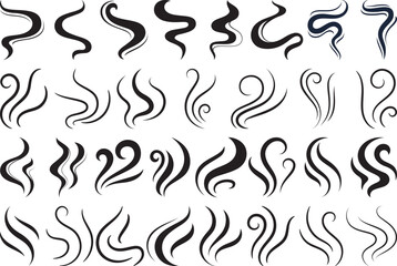 Smells icon set Hot aroma stink