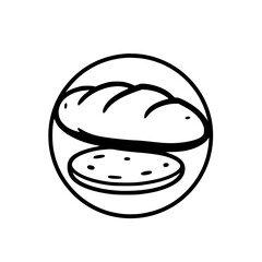 Abstract outline of a sandwich.