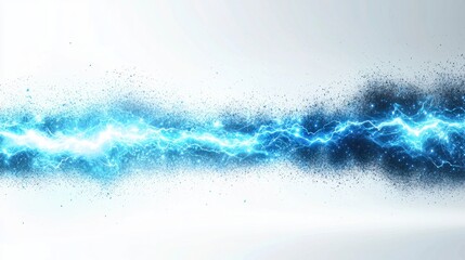 Blue Electric Lightning Bolt with Sparkling Energy Effect